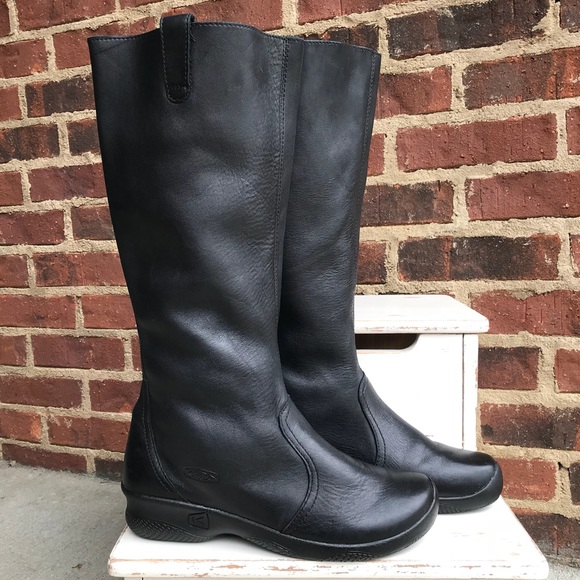 keen tall black boots